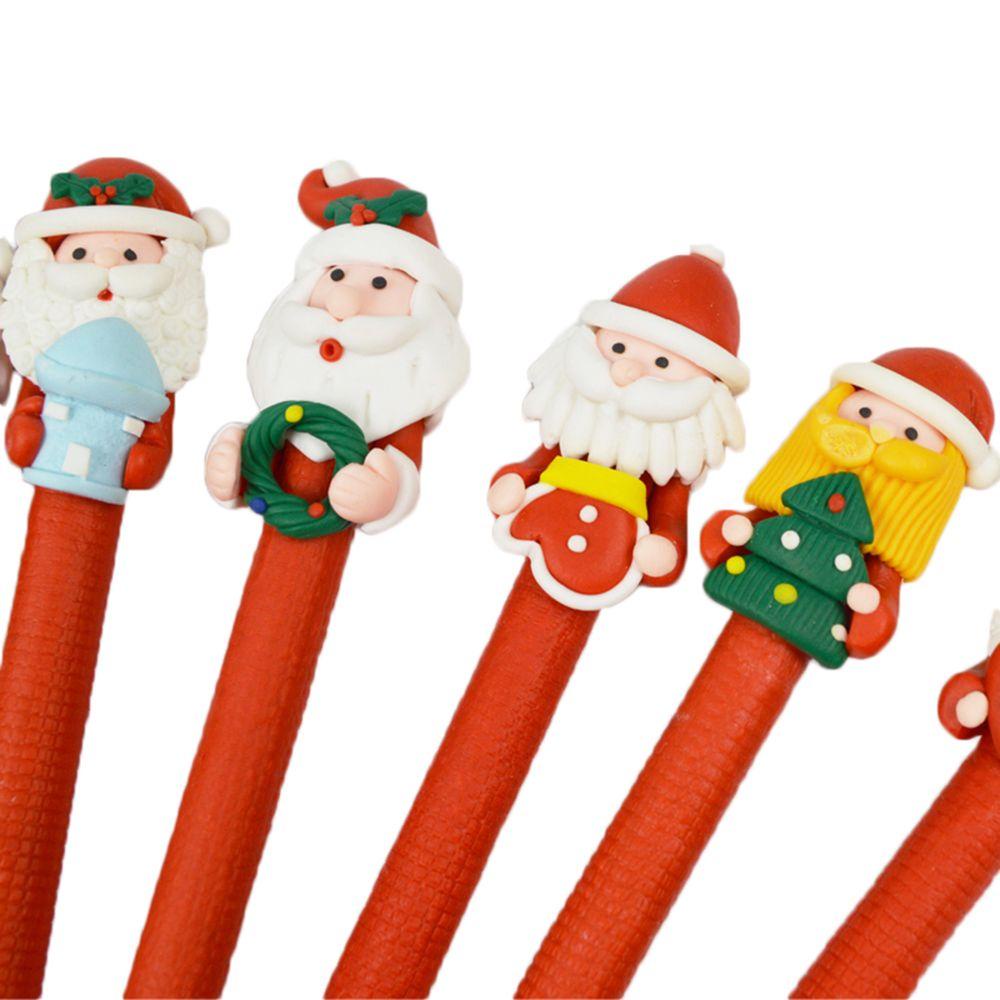 Set 3 Bút Bi Mềm Hình Ông Già Noel Hoạt Hình Màu Sắc Ngẫu Nhiên
