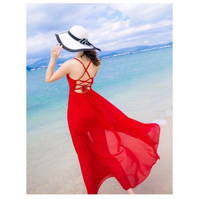 đầm maxi cúp ngực đan dây