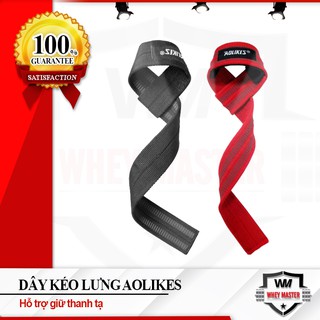 1 cặp Dây kéo lưng Phụ Kiện thể thao Gym Aolikes Dây kéo lưng trơn cao cấp 2 chiếc (7635)  - Chính hãng