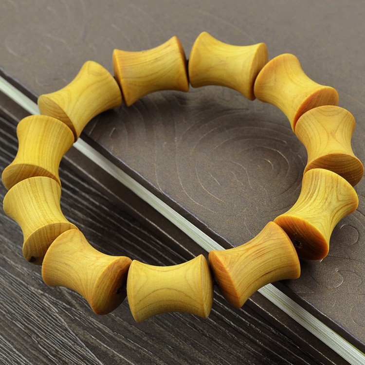 thuja vòng đeo tay bằng gỗ khoảng 2x1.5 cm vòng đeo tay tre hạt thuja vòng đeo tay hàng xịn