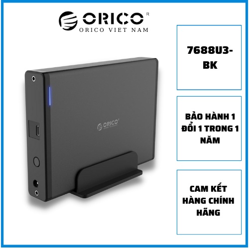 Hộp ổ cứng 3.5 Inch ORICO 7688U3-BK, Bảo hành chính hãng 1 đổi 1 trong vòng 1 năm