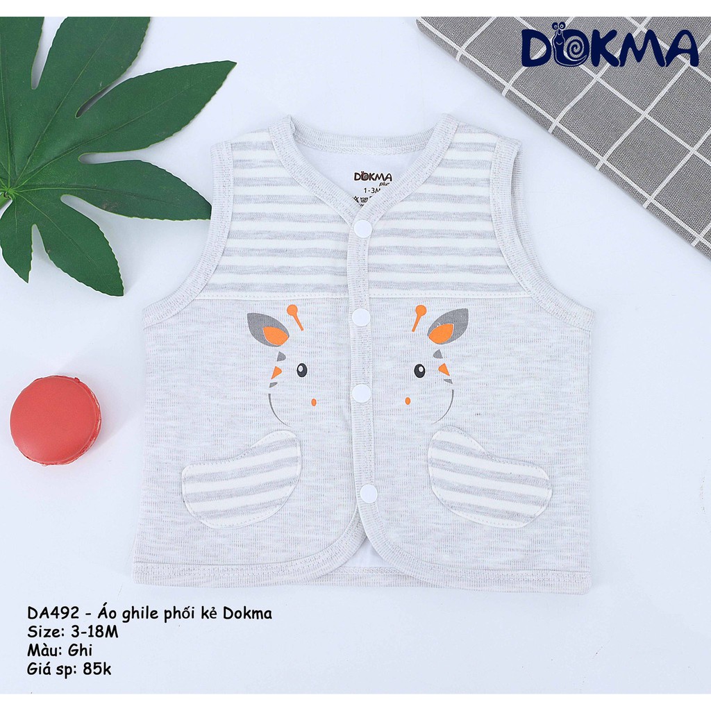 Áo gile phối kẻ Dokma