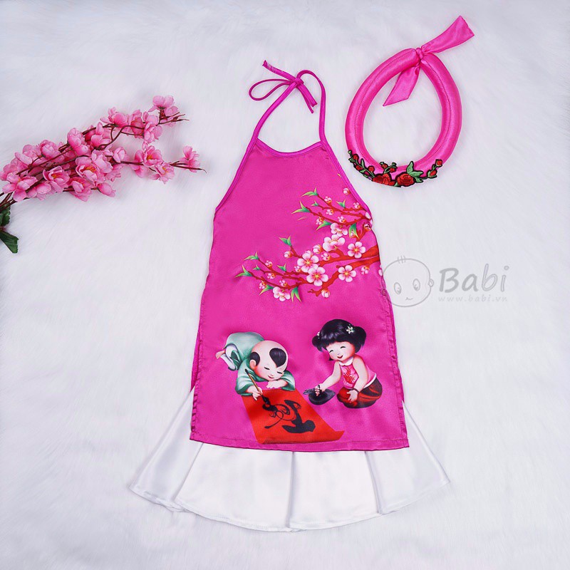 sỉ 7 áo dài phi lụa đỏ
