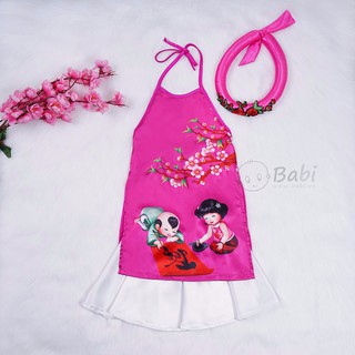 Sỉ 7 áo dài phi lụa đỏ