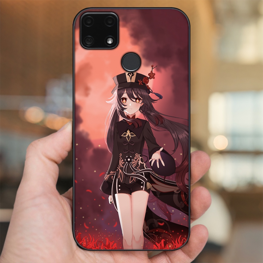 Ốp lưng Realme C25 viền đen in hình Hutao Genshin Impact