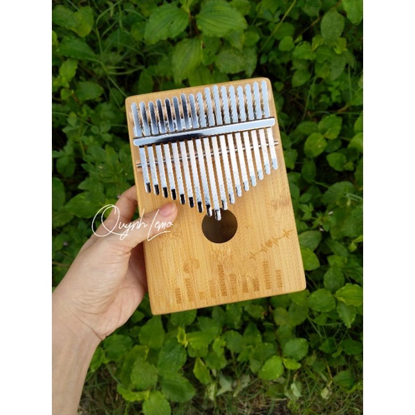 Đàn Kalimba 17 phím gỗ tre khắc hoạ tiết - tặng đầy đủ phụ kiện