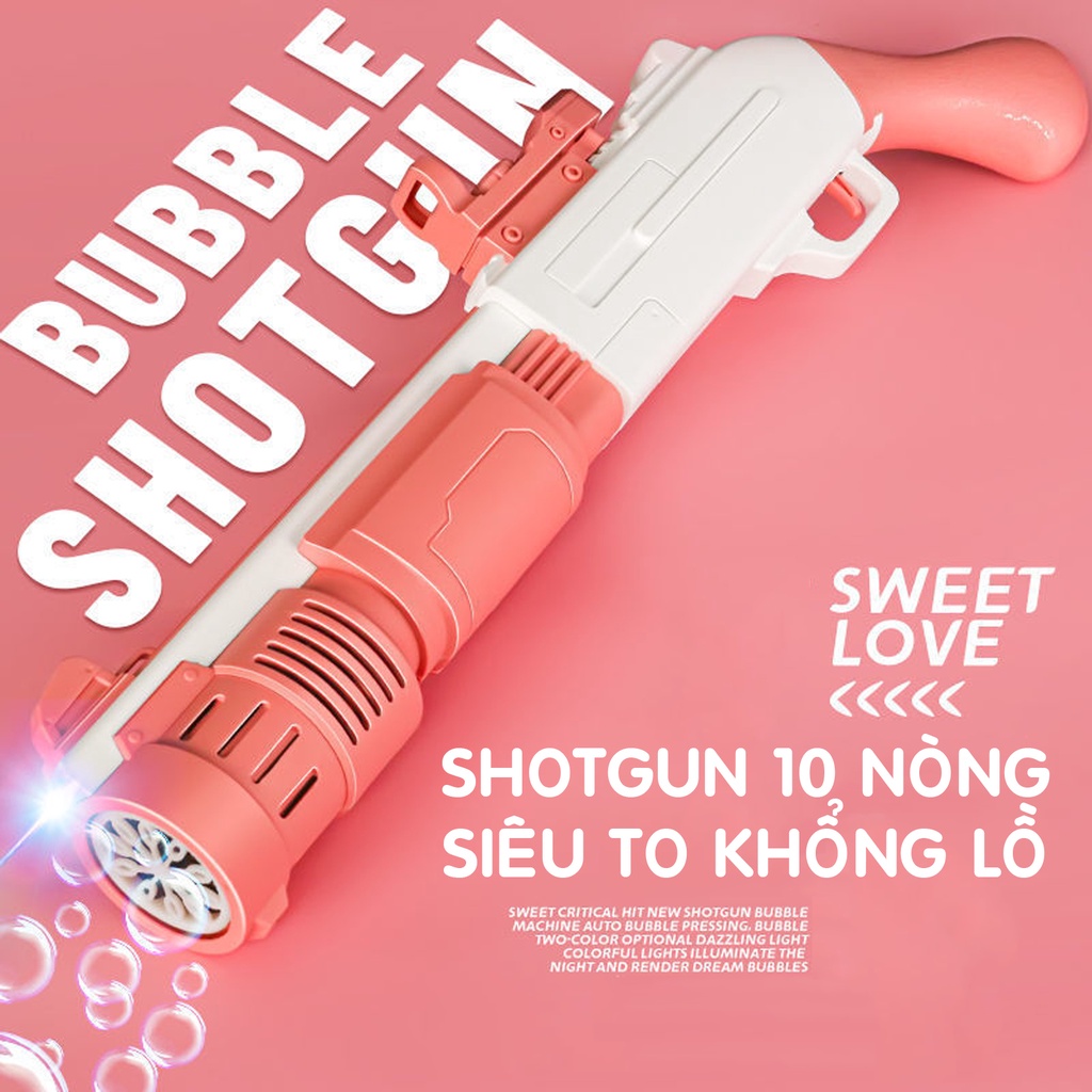 Súng đồ chơi phun bong bóng xà phòng 10 nòng cao cấp siêu to khổng lồ cho bé trẻ em vận động mẫu mới nhất Gôn đồ chơi