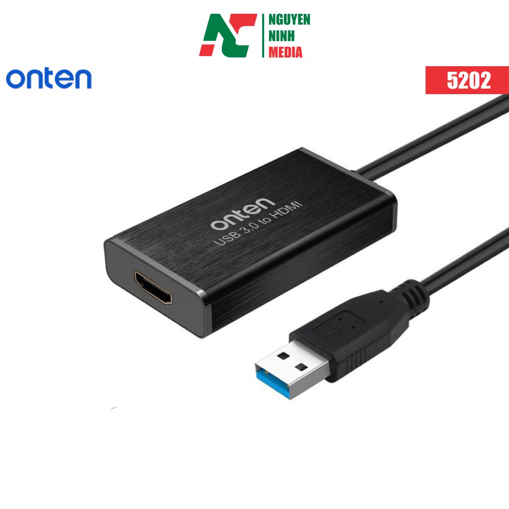 Cáp chuyển USB 3.0 to HDMI hỗ trợ Full HD 1080P Onten OTN-5202 (Onten 5202) - Hàng Chính Hãng