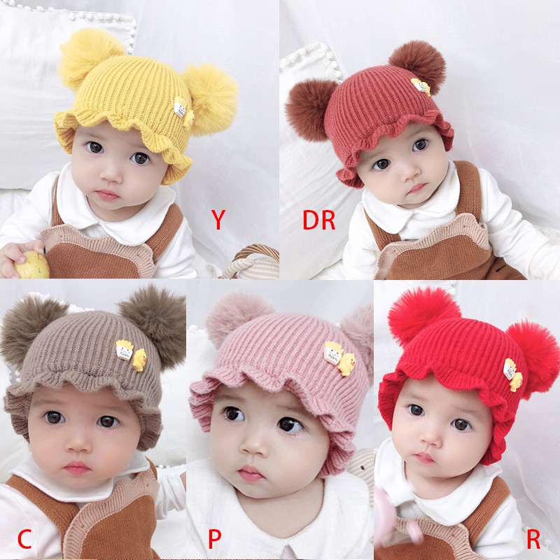 Mũ Len Mỏng Dễ Thương Phong Cách Hàn Quốc Cho Bé Gái Sơ Sinh
