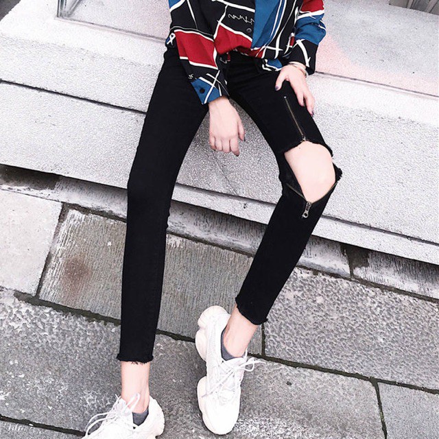[ORDER] [ORDER] Quần kéo khoá rách gối độc đáo | BigBuy360 - bigbuy360.vn