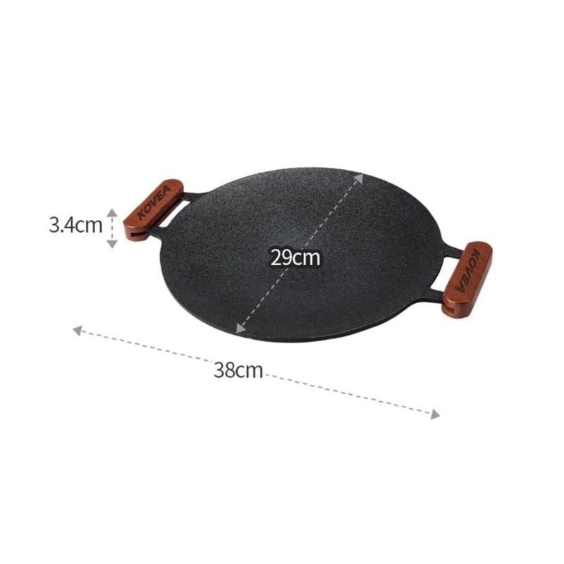 Chảo gang cao cấp Kovea Campoutvn Prime Round Griddle 29 cắm trại dã ngoại A415