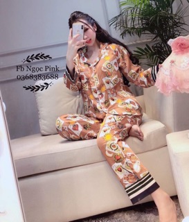 Bộ lụa cao cấp dài tay Nohk
