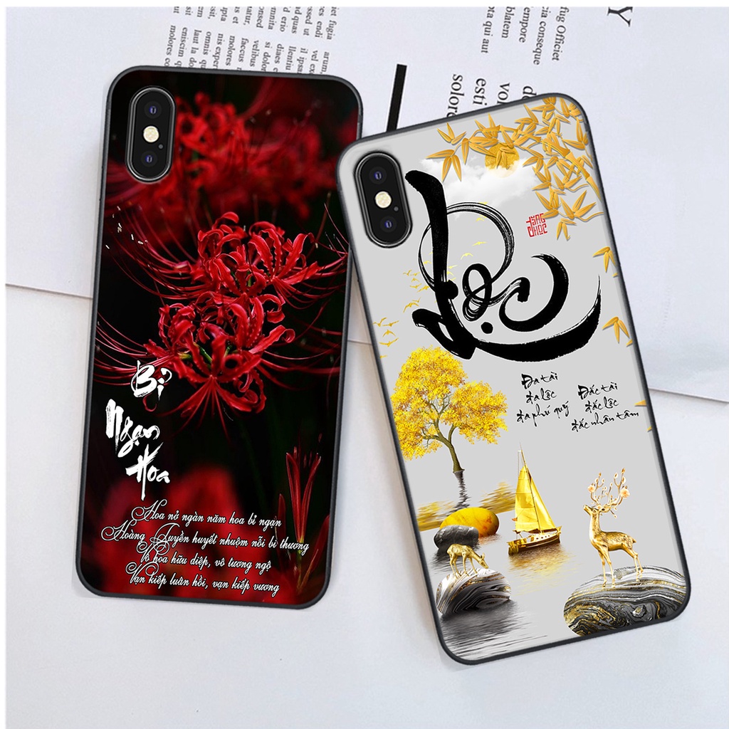 Ốp lưng iphone X / XS / XS MAX in hình chữ tài chữ lộc, Cha Mẹ, bình an SIÊU ĐẸP