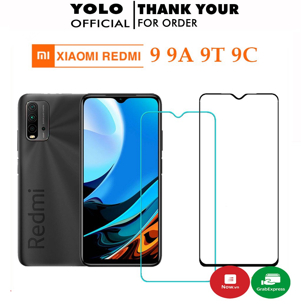Kính cường lực Redmi 9 9A 9C 9T full màn cao cấp chống trầy xước màn tặng kèm khăn lau màn hình Kính [9D]