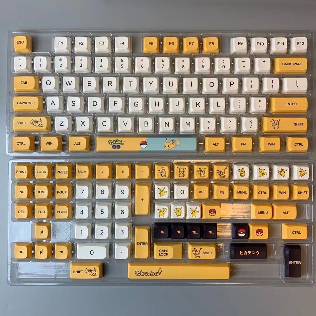 Bàn phím cơ keycap Pikachu QX1 Profile 139 phím PBT Dyesub - cho bàn phím cơ Filco, Leopold, IKBC, Edra