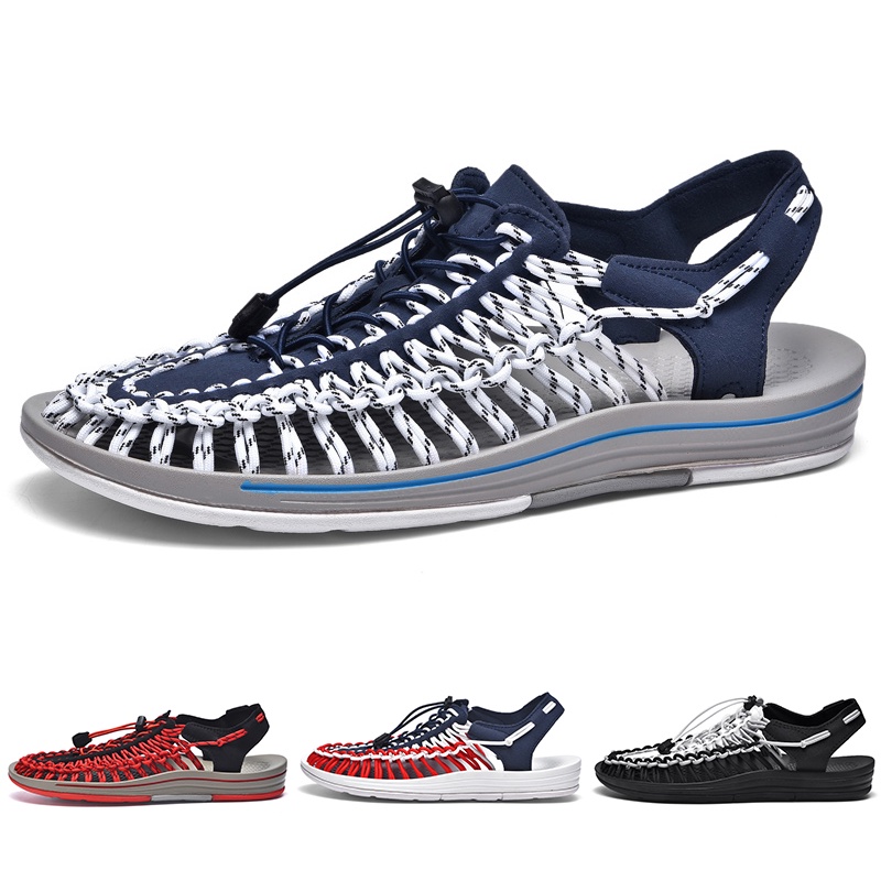Giày Sandal Đi Biển Mùa Hè Đan Lát Gọn Nhẹ Chống Trượt Cho Nam Nữ