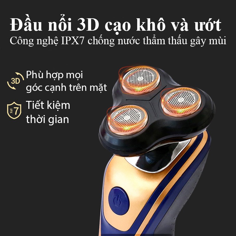 Máy cạo râu cao cấp đa chức năng có thể cắt tóc, tỉa lông mũi tích hợp đèn pin tiện lợi