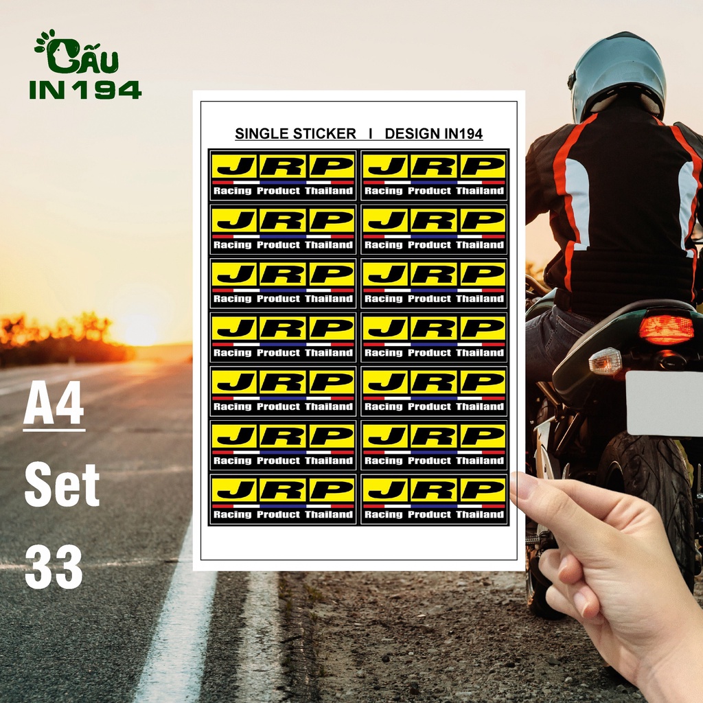 Tem decal dán xe IN194 nhãn dán cao cấp chất liệu decal nhựa cao cấp - 4 x 9cm - JRP ThaiLand