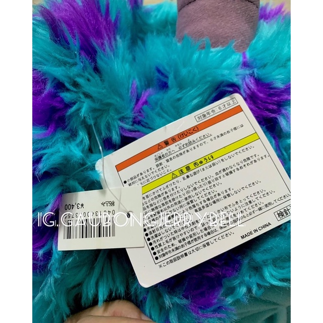 Mũ gấu bông James P. Sullivan  Monsters University INC công ty quái vật hàng chính hãng Tokyo Disney Resort