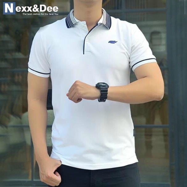 Áo thun polo nam cá sấu Nexx & Dee có cổ phối sọc ngang trung niên NS026 | BigBuy360 - bigbuy360.vn