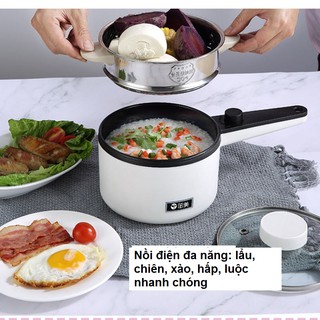 Nồi lẩu điện mini đa năng cao cấp nồi đa năng dùng để chiên, xào, rán, nấu cháo,nấu mì,nấu cơm hàng nội địa trung