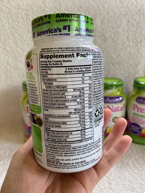 Viên kẹo dẻo Vitafusion Prenatal 90 viên.