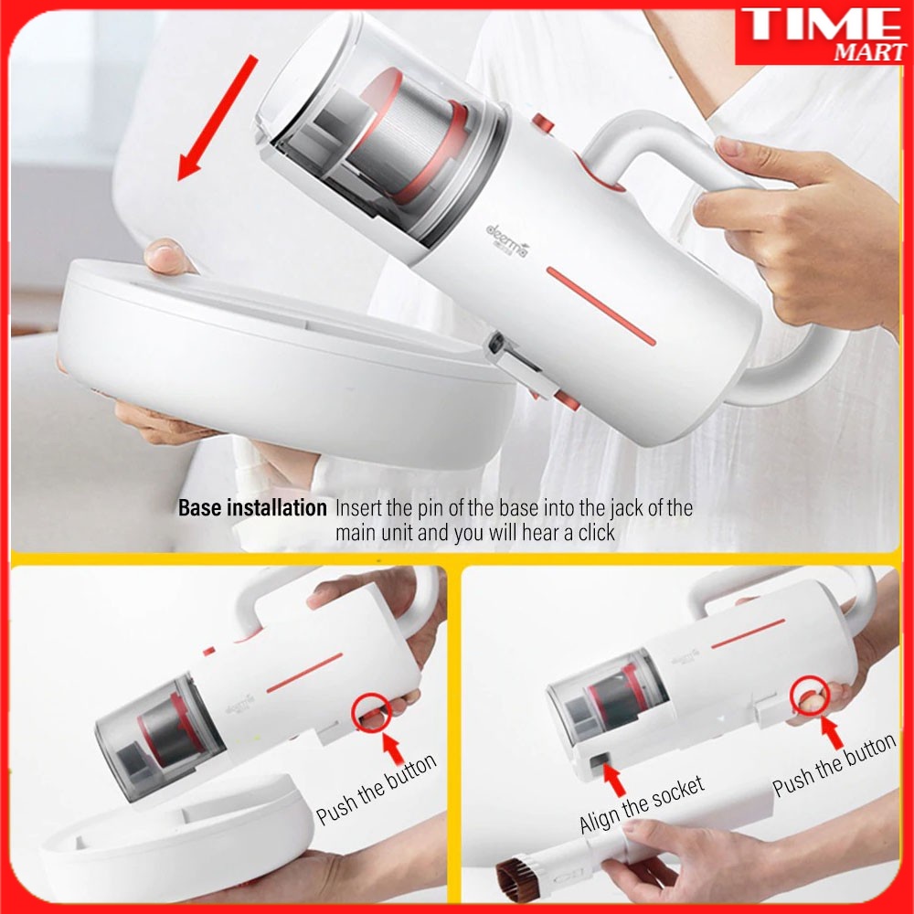 [CHÍNH HÃNG] Máy hút bụi giường đệm Deerma CM1900 thế hệ mới hút bụi UV khử khuẩn không dây pin sạc [TIME_MART]