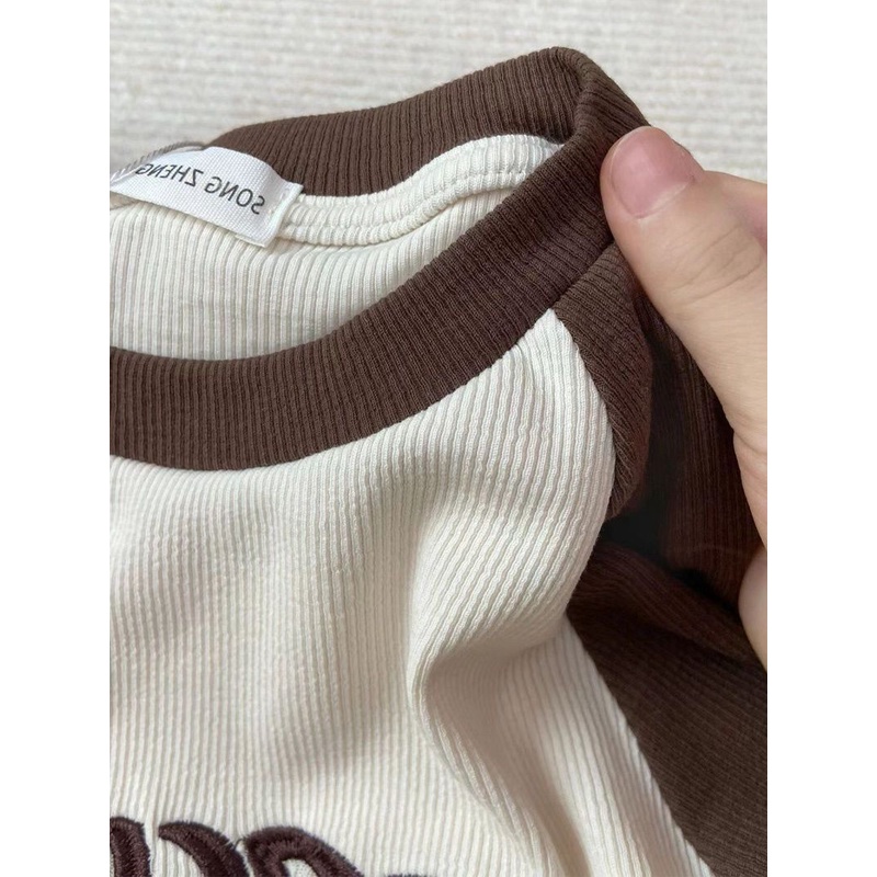 Áo Thun Lửng Tay Dài Dáng Ôm Hở Rốn Thời Trang Cho Nữ