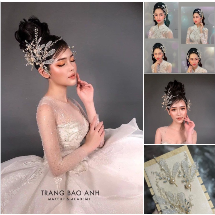 Bộ 3 cài hoa pha lê mẫu mới ( tai thỏ). Giá 140k