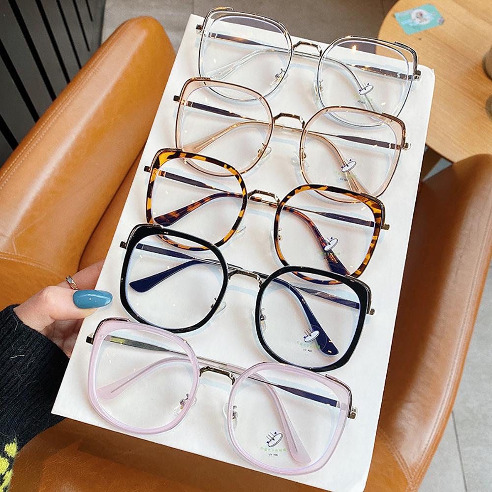 Mắt Kính Chống Ánh Sáng Xanh Bằng Nhựa Trong Suốt WMES15H Phong Cách Retro Thời Trang Cho Nữ
