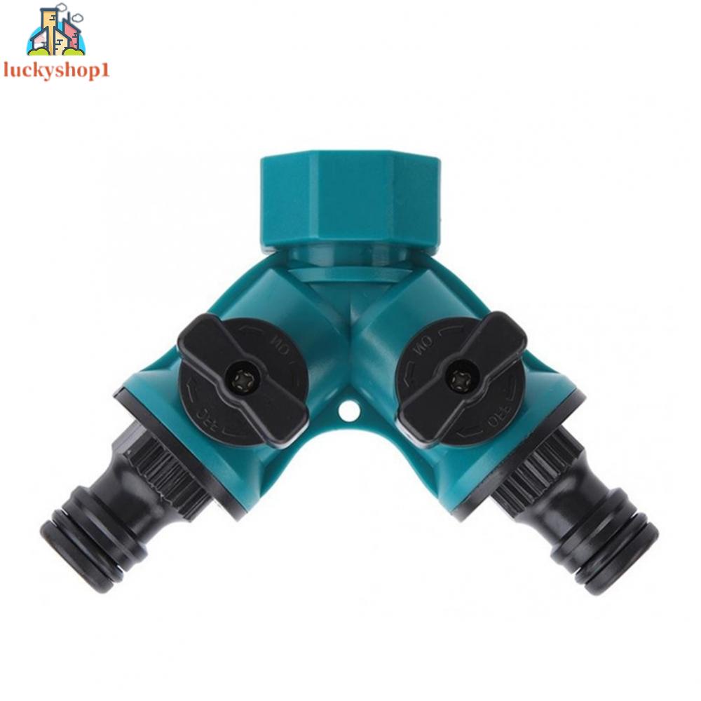 ❤❤❤(Hot products for family life)2 Way Garden Hose Pipe Splitter Connector Adaptor For Tap Green Home Patio