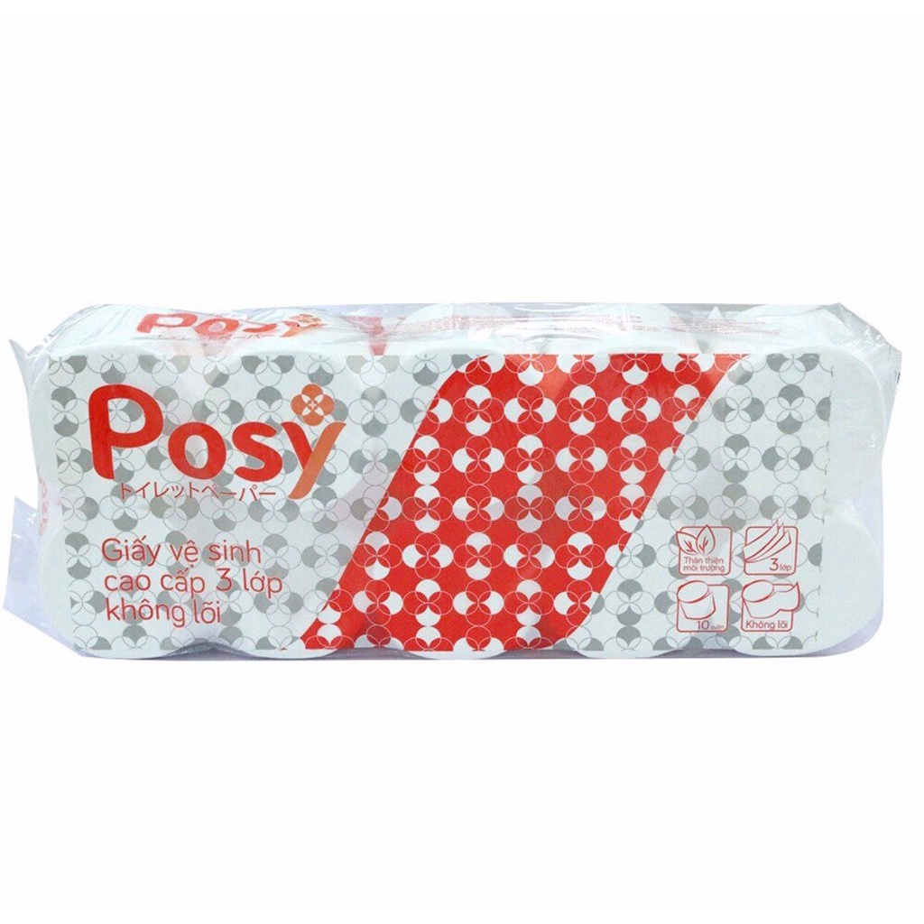 Giấy vệ sinh cao cấp Posy không lõi / có lõi cuộn 10