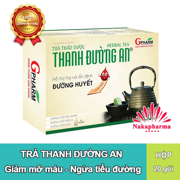 Trà Thanh Đường An – Giảm và ổn định đường huyết, mỡ máu, bảo vệ gan thận, ngừa tiểu đường