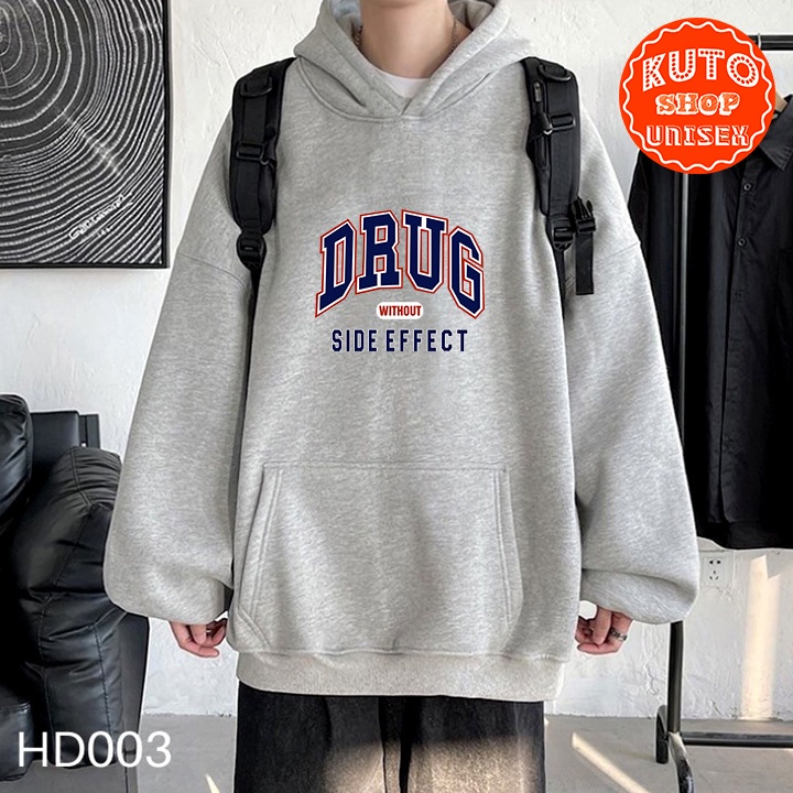 ÁO HOODIE DRUG Nỉ Ngoại Cao Cấp - In Pet Siêu Bền Siêu Đẹp