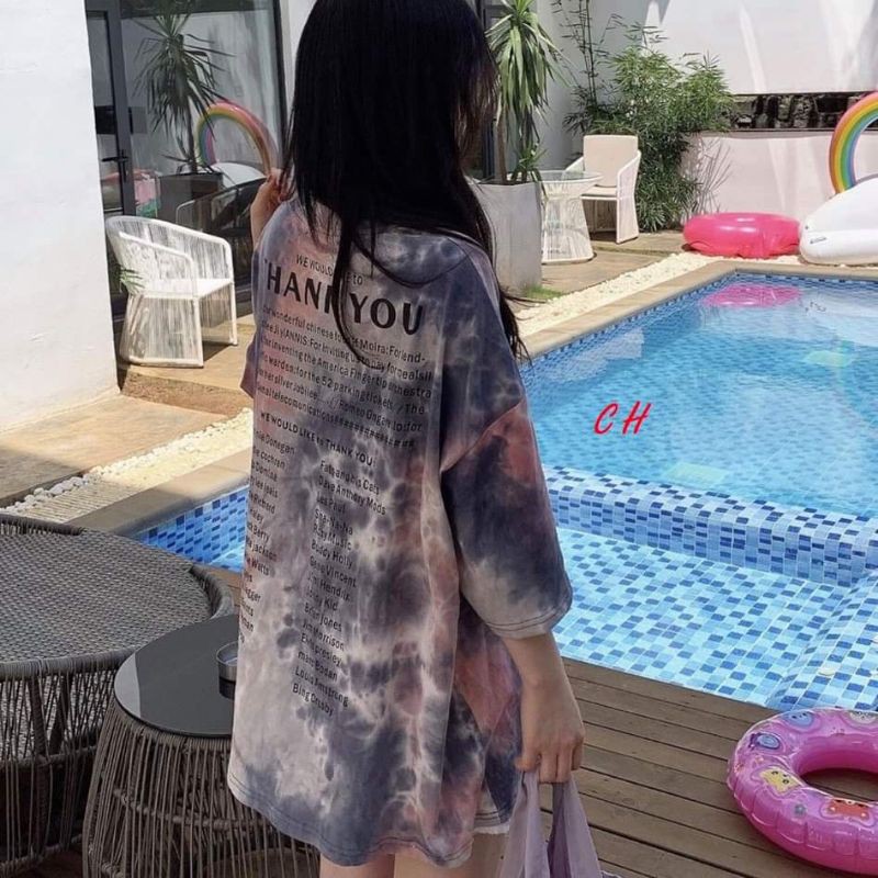 áo phông, thun loang thank you tay lỡ chất cotton mềm mịn🦋thời trang nam nữ, cặp, nhóm🦋form thụng unisex freesize giá rẻ | BigBuy360 - bigbuy360.vn