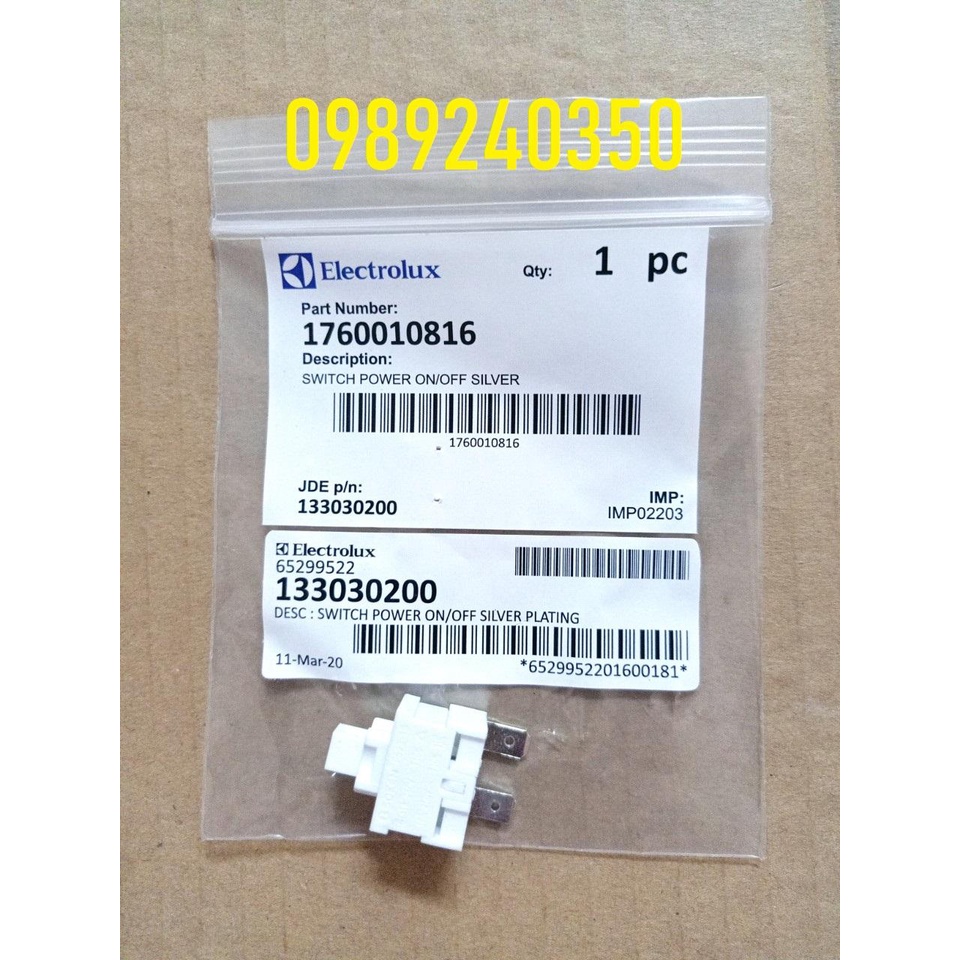 Nút công tắc nguồn máy sấy Electrolux 6kg, 7kg, 7.5kg, 8kg chính hãng