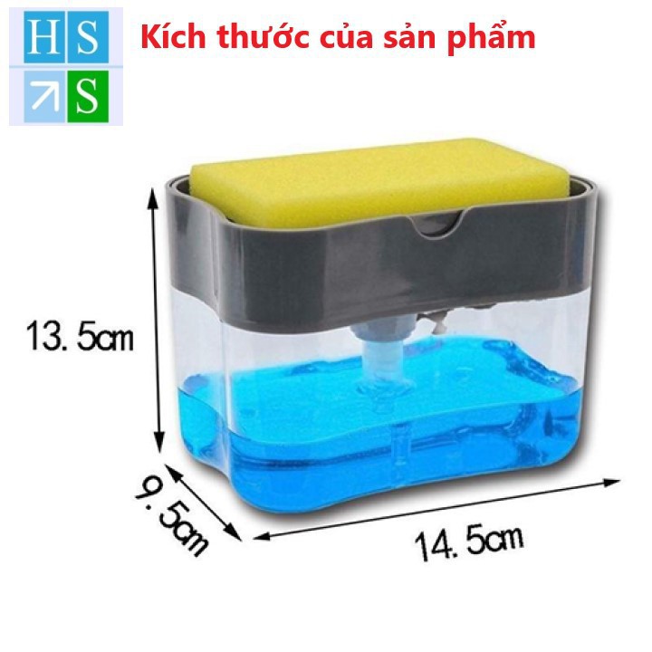 (Bán sỉ) Hộp đựng nước rửa chén 380ml , ấn lấy nước rửa bát thông minh (Tặng kèm miếng bọt biển) - Gia dụng Phước Hòa