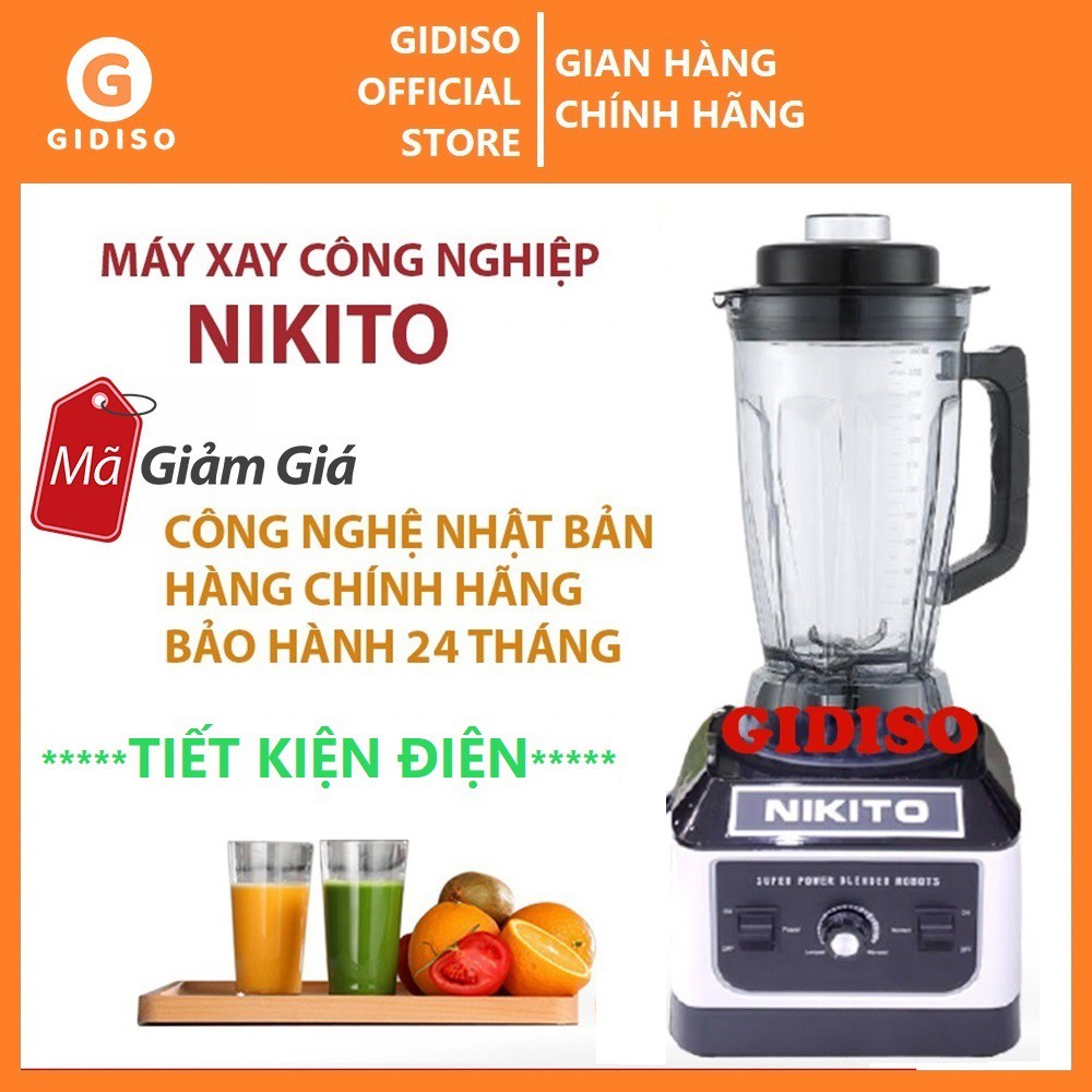 Máy Xay Sinh Tố Công Nghiệp NIKITO 4800W xay đá bào, xay thịt cá, rau củ quả, sinh tố, xay cà phê ngũ cốc, công suất lớn