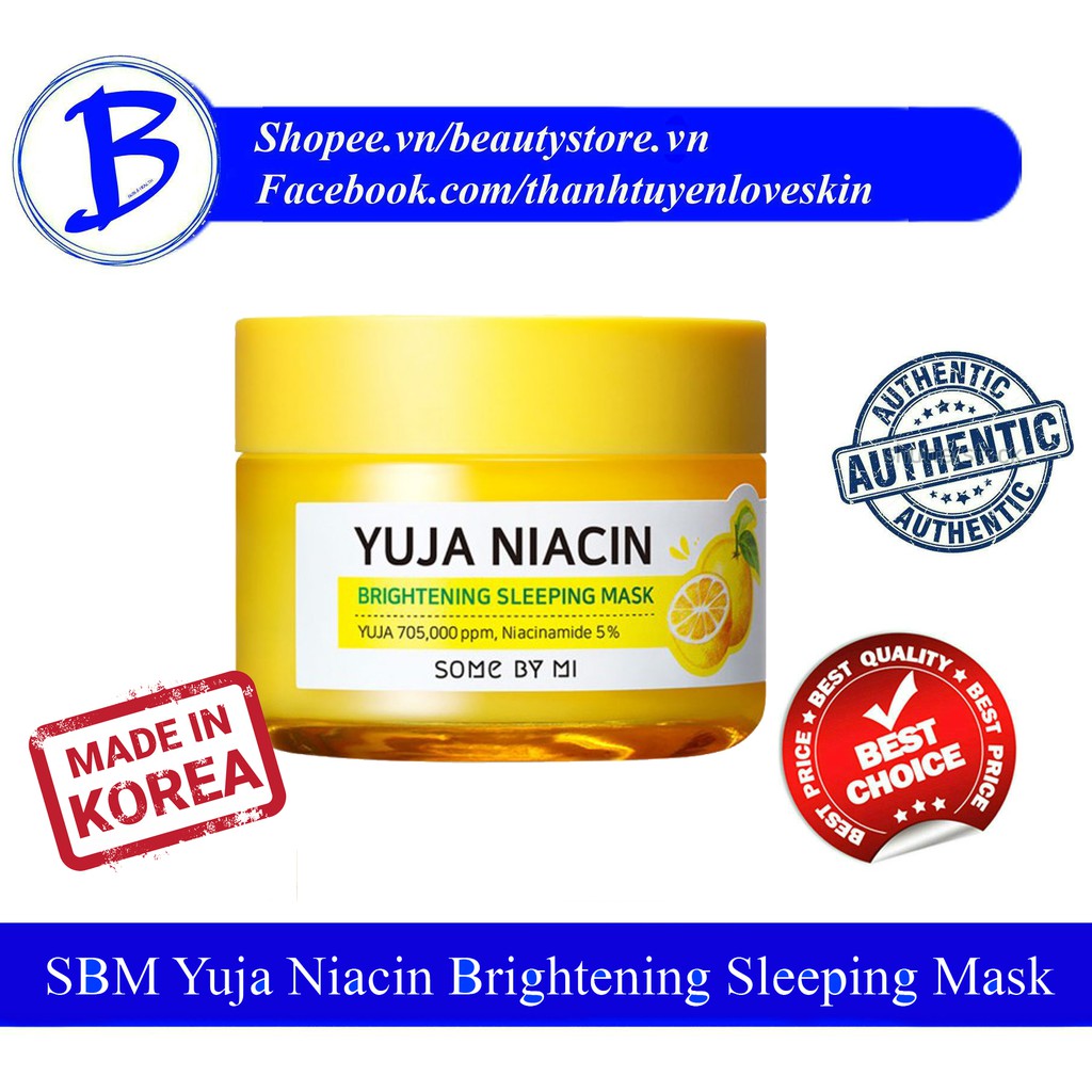 [AUTH] Mặt Nạ Ngủ dưỡng trắng Some By Mi Yuja Niacin 30 Days Miracle Brightening Sleeping Mask 60g