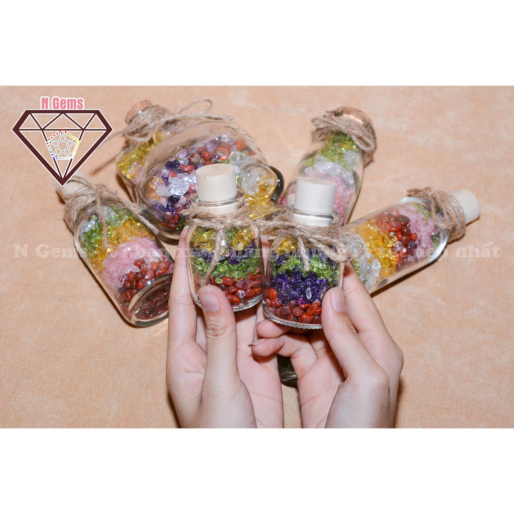 Lọ đá phong thủy nhiều màu hợp tất cả các mệnh dùng để trang trí làm quà tặng hoặc thanh tẩy