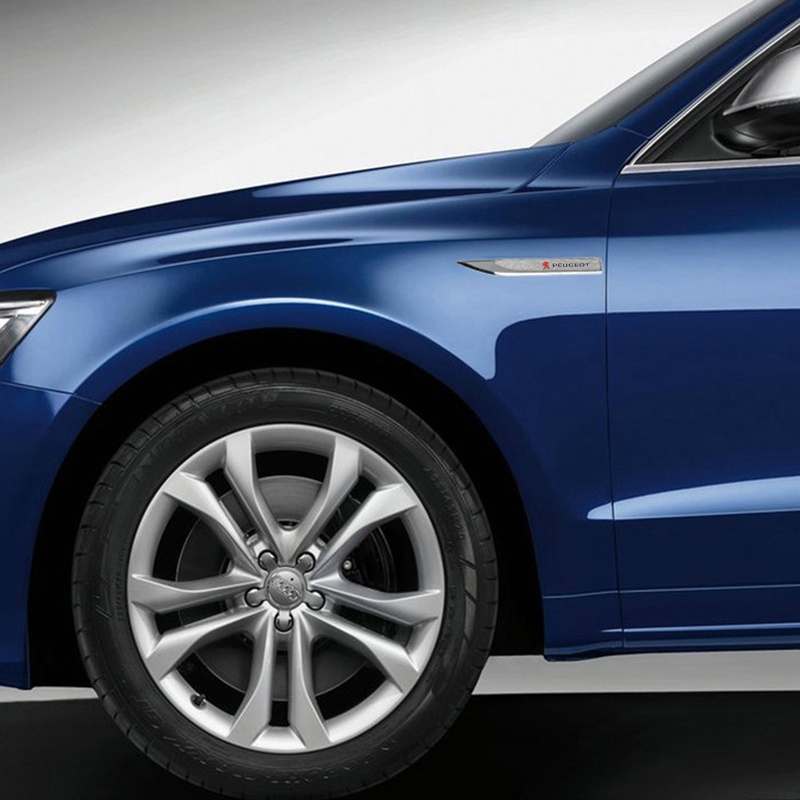 FENDER Bộ 2 Miếng Dán Kim Loại 3D Trang Trí Thân Xe Hơi Peugeot 5008 4008 308 208