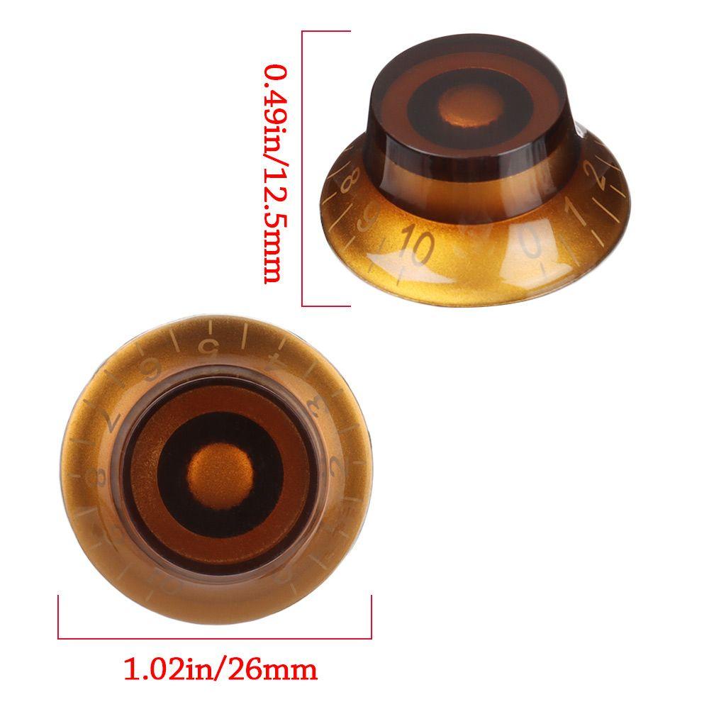 CHOOKEY Núm Vặn Điều Chỉnh Âm Lượng Tông Bằng Nhựa Màu Nâu Với Số Vàng Thay Thế Cho Les Paul LP
