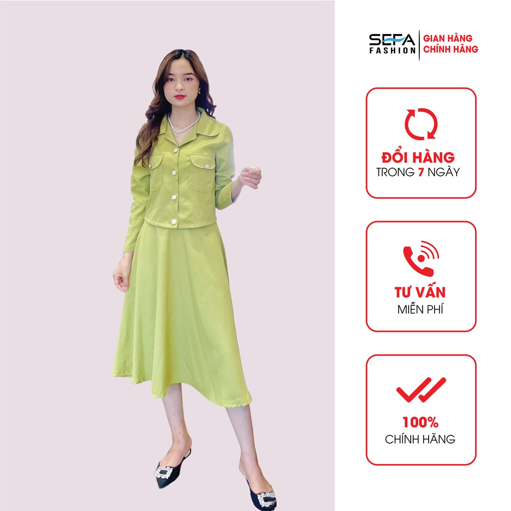 Sét bộ SEFA áo khoác chân váy xoè thanh lịch SFB2233