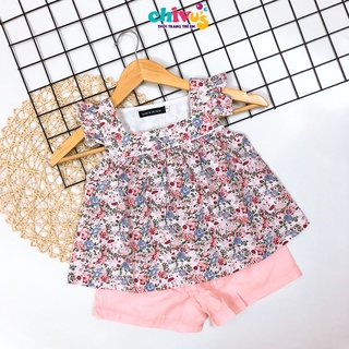 Đồ bộ bé gái chất thô boil hoạ tiết chấm bi hàng thiết kế siêu đẹp áo váy bé gái 2 3 4 5 6 7 tuổi CHIVU's KID
