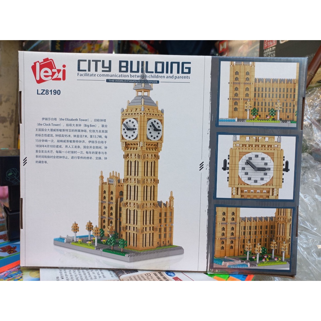 Đồ chơi xếp hình leji 8190 - The Elizabeth Tower - The Clock Tower - Kiến Trúc Tháp Đồng Hồ Big Ben 3466 mảnh