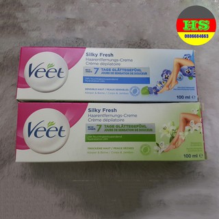[hàng Đức] Kem tẩy lông Veet Silk & Fresh mẫu mới, 100ml