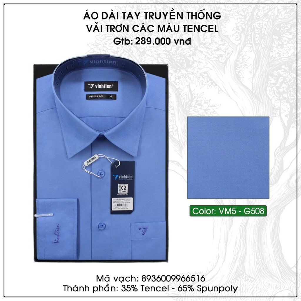 Áo Sơ Mi Dài Tay Trơn Màu Form Regular Vĩnh Tiến 289 | BigBuy360 - bigbuy360.vn