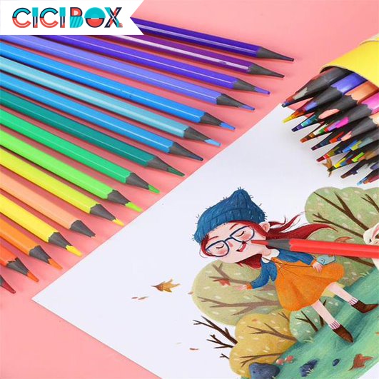 Bút chì màu chuyên nghiệp dạng cốc Touch cool 12/ 24/36/48 màu, Bút chì gỗ tự nhiên an toàn CICIBOX