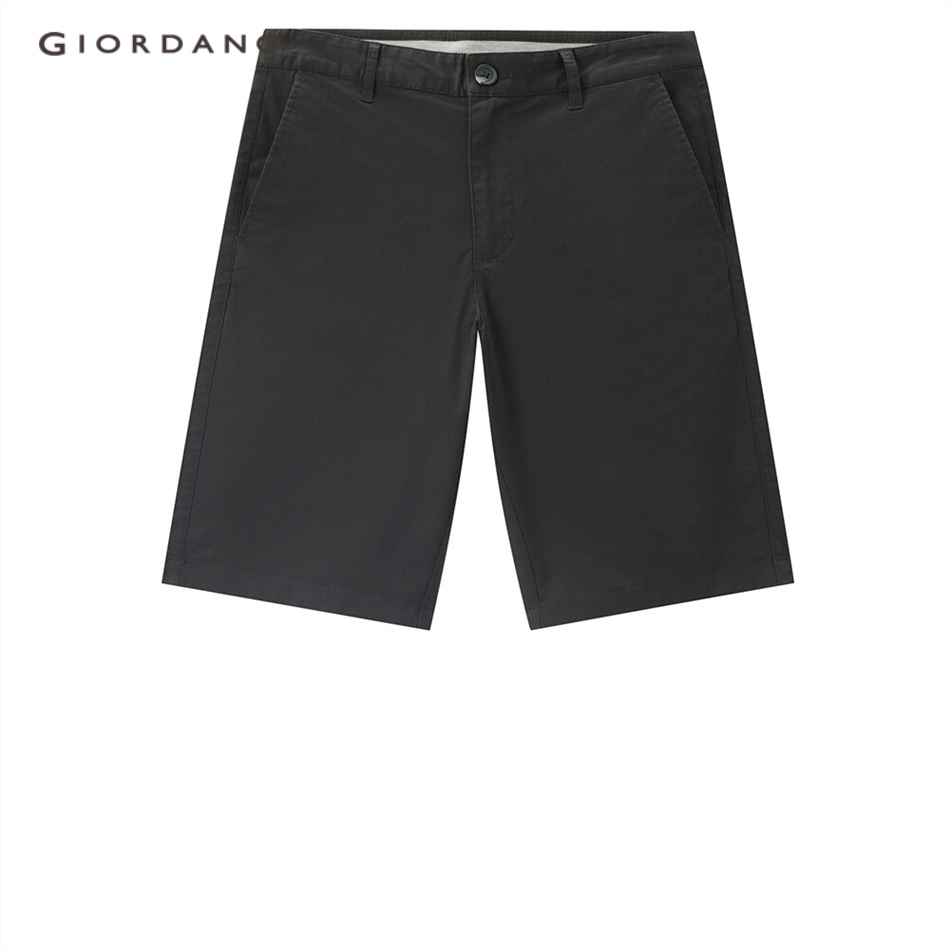 Quần đùi GIORDANO 01102341 eo cao vừa chất cotton mỏng thoải mái co giãn cao cấp cho nam