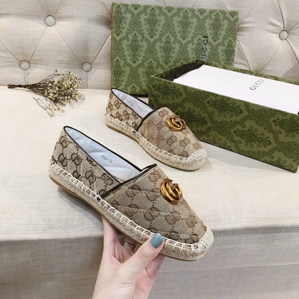 Giày Nữ Slipon - Giày Nữ Mọi Gucci Cói Đế Bằng ĐI Lại Thoái Mái ( size 35-38)